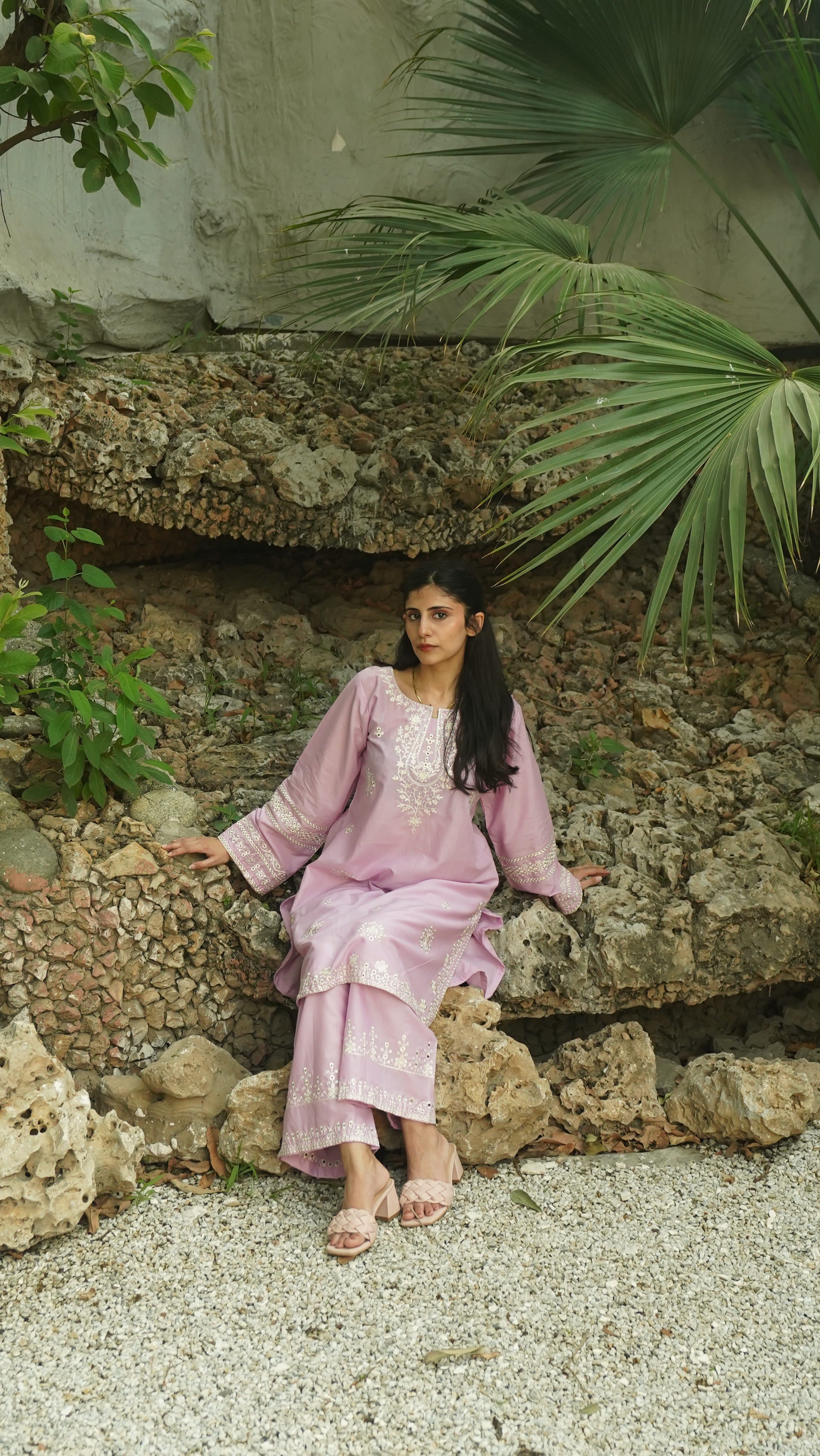 Lavender Grace Chikankari Co-Ord