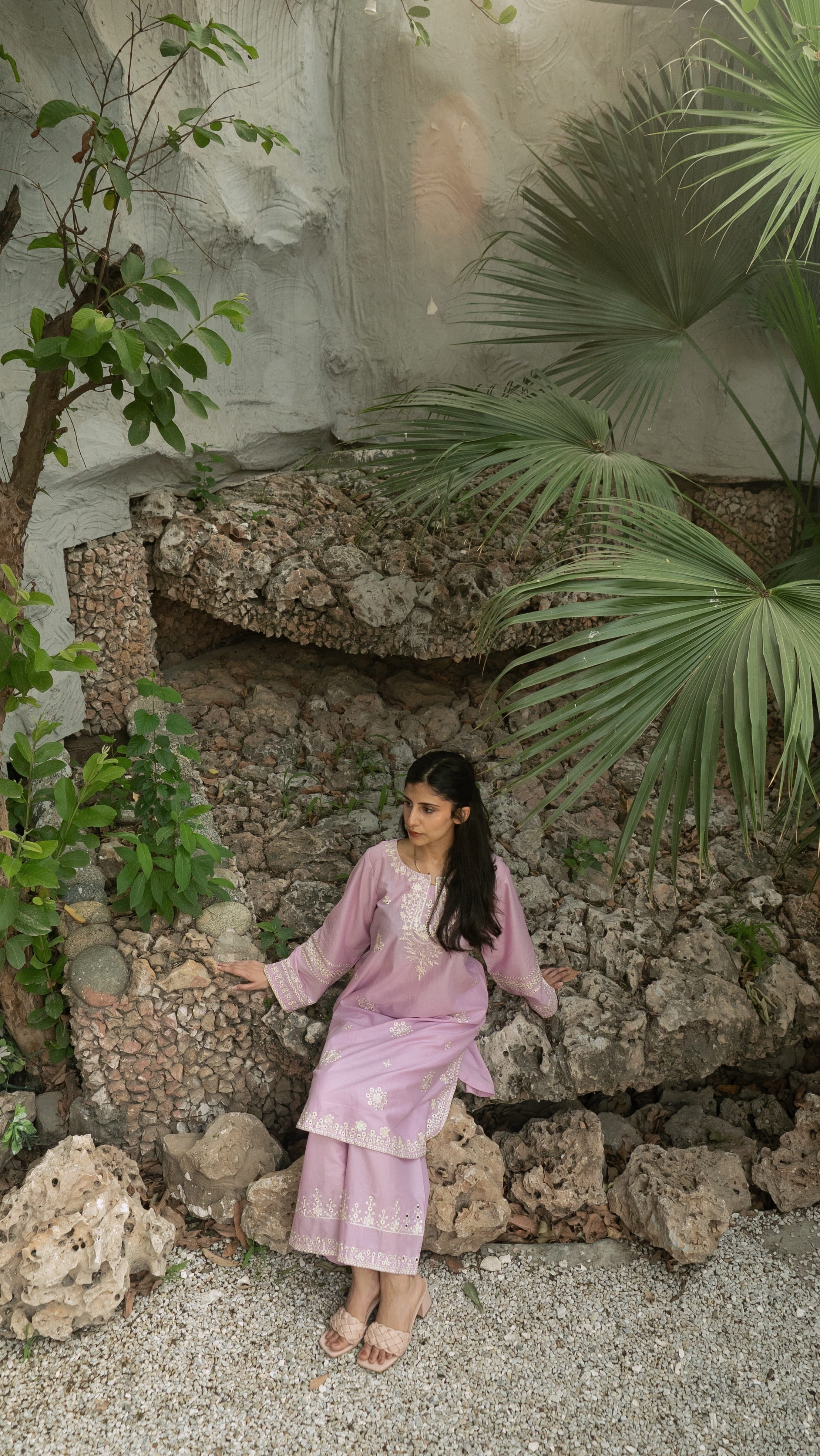 Lavender Grace Chikankari Co-Ord