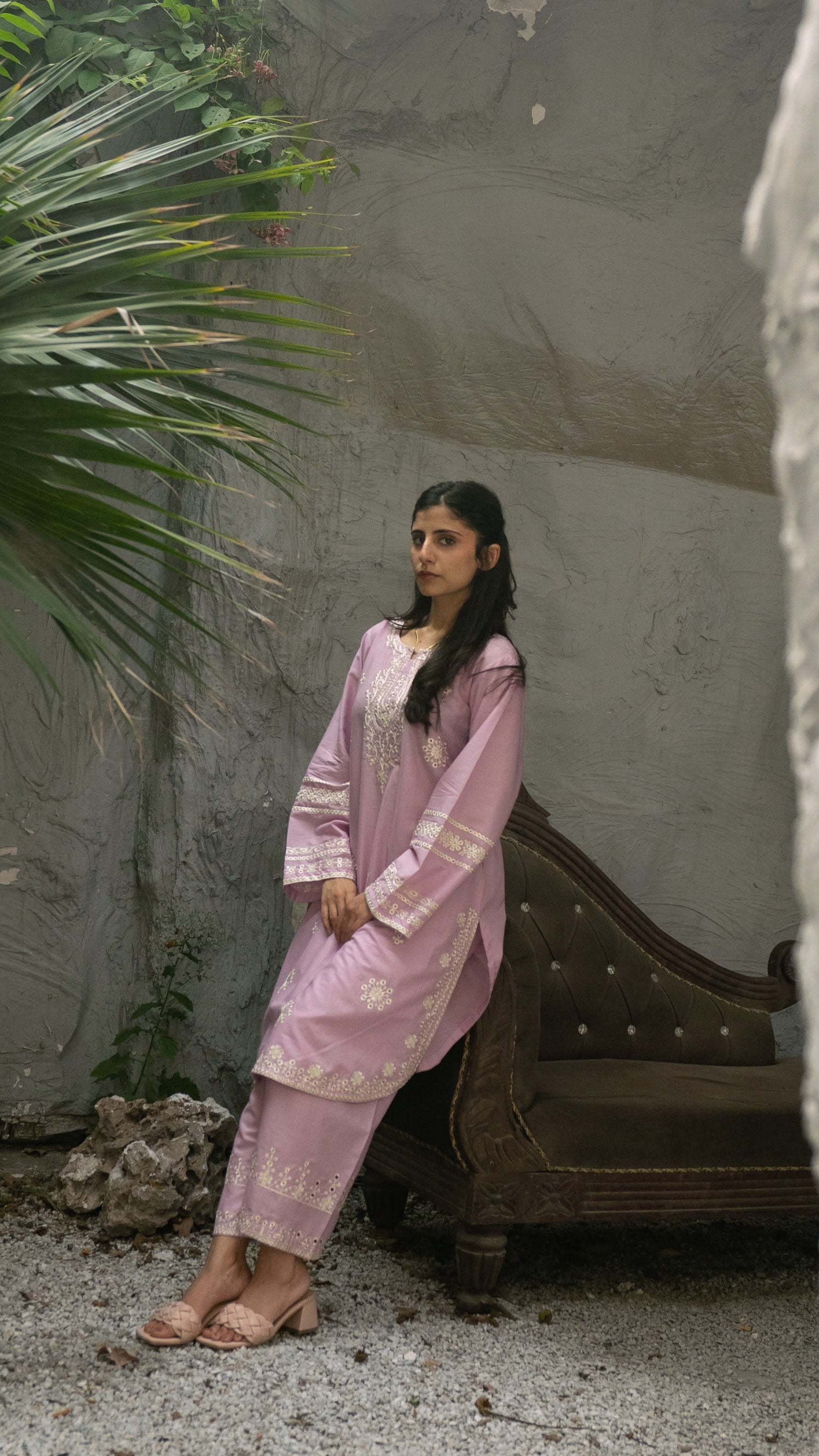 Lavender Grace Chikankari Co-Ord
