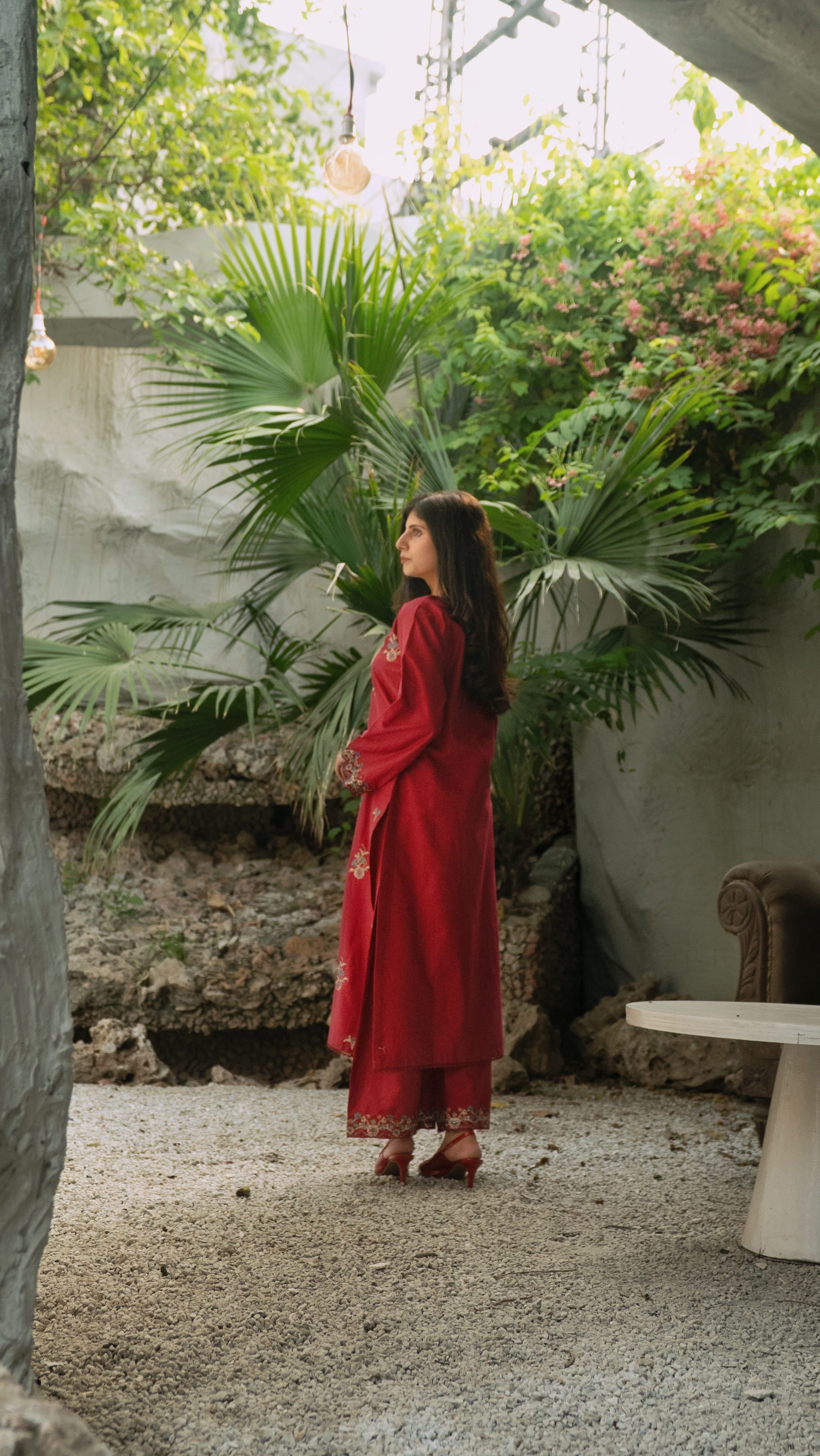 Crimson Royalty Embroidered Co-Ord